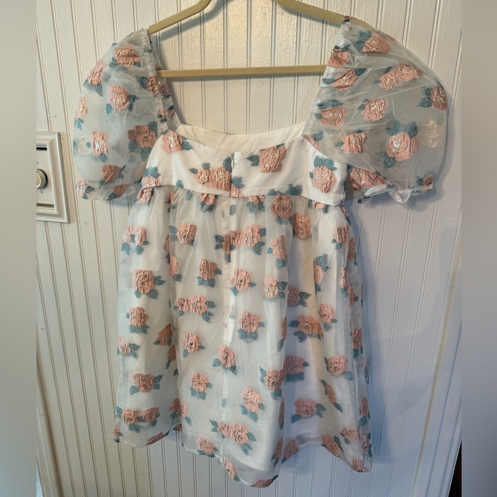 Nwt Vestique Paper Rings Floral Medium Babydoll Dress — image 4 of 6